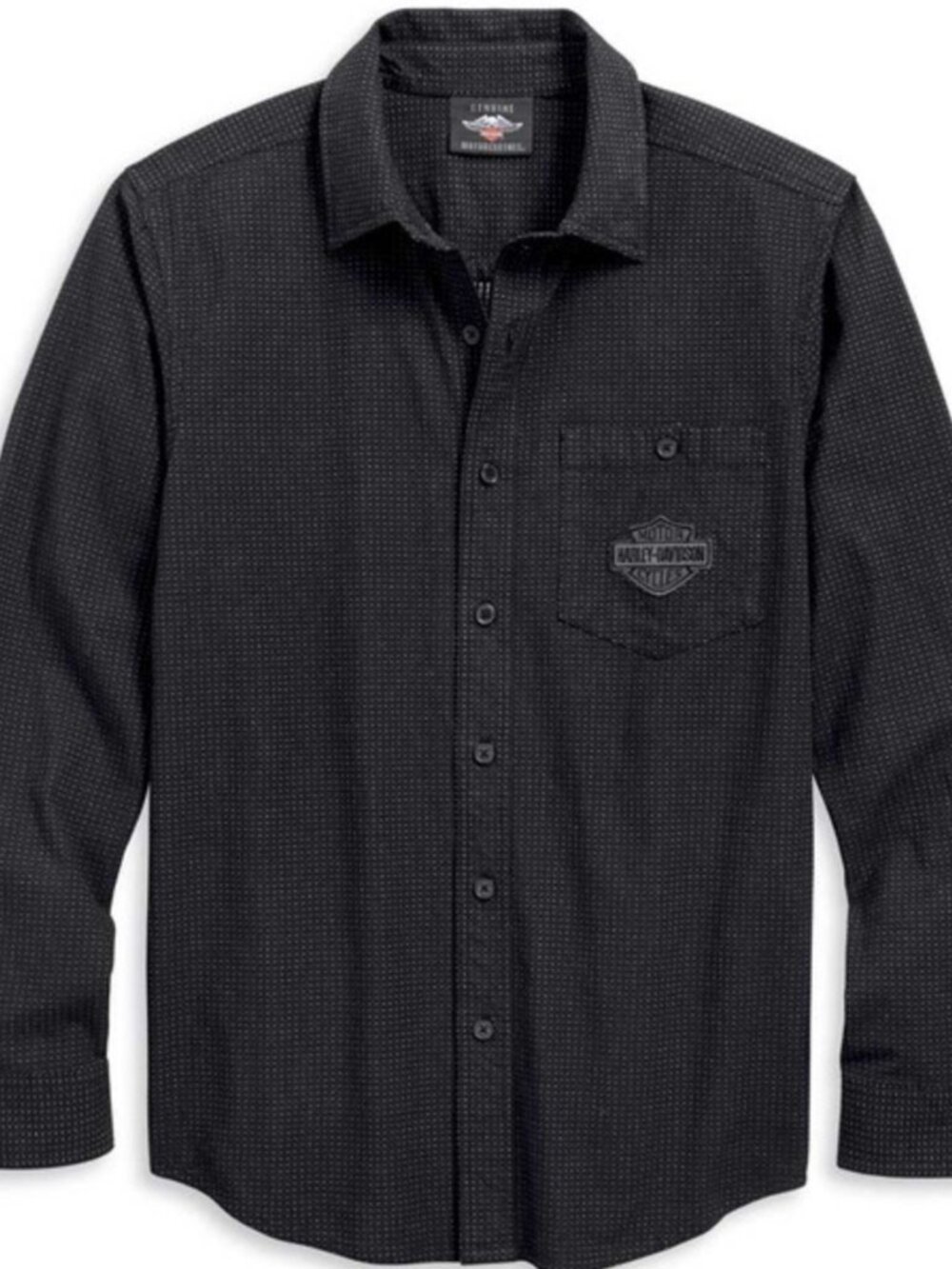Harley Davidson Shirt Textured L/S Button Down Shirt Embroidered Mens 2XL